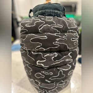 Custom GAP Black and Gray Camouflage Puffer Vest
